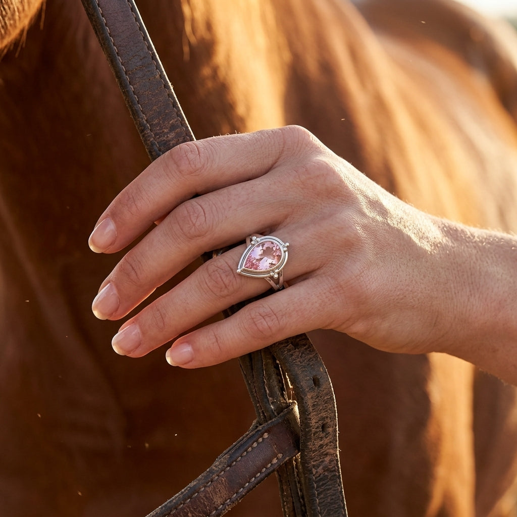Desert Tears Ring - Rose Quartz