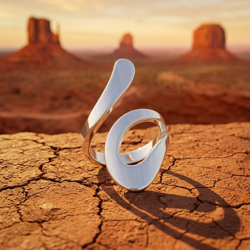 Sleek Asymmetrical Metal Ring