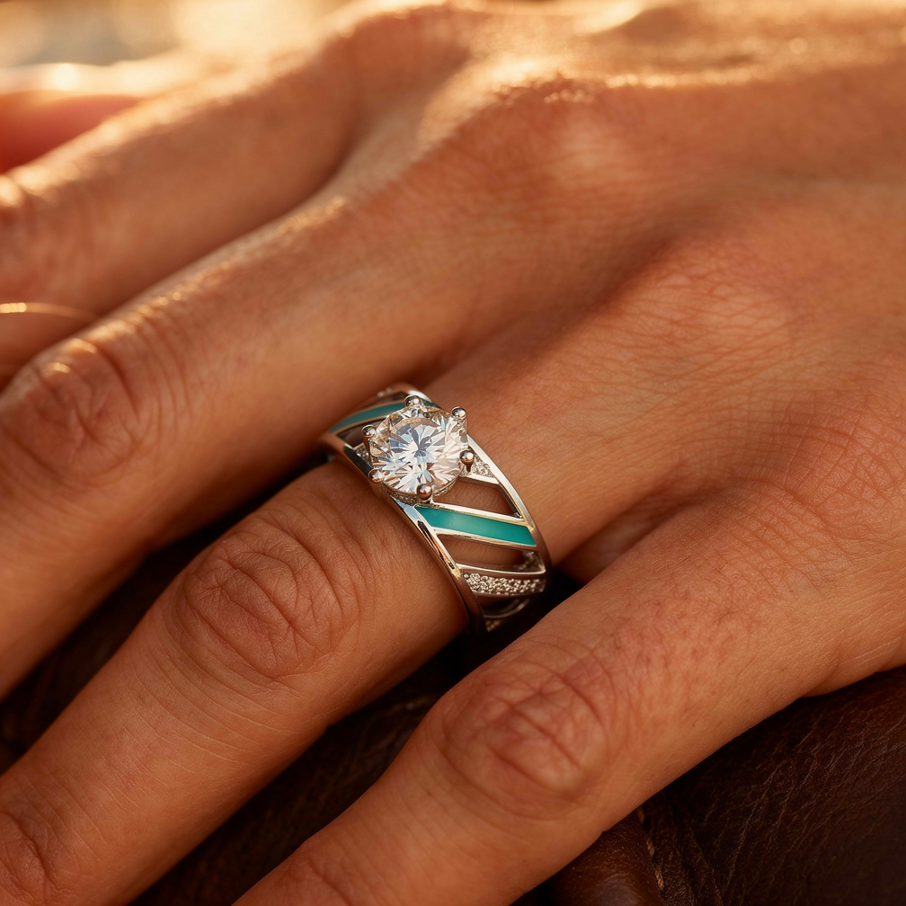 Aurora Veil Ring - Moissanite
