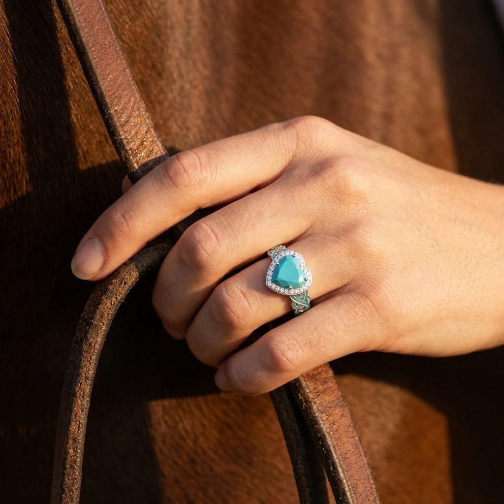 Ocean Heart Ring - Turquoise