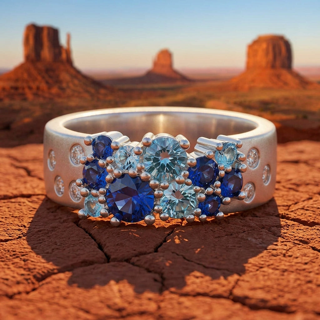 Reef Reverie Ring - Sapphire ＆ Aquamarine