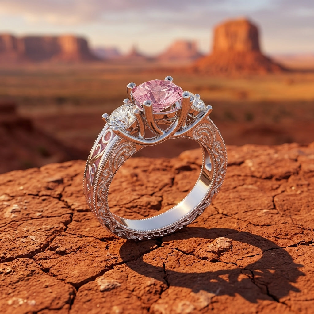 Century Romance Ring - Rose Quartz