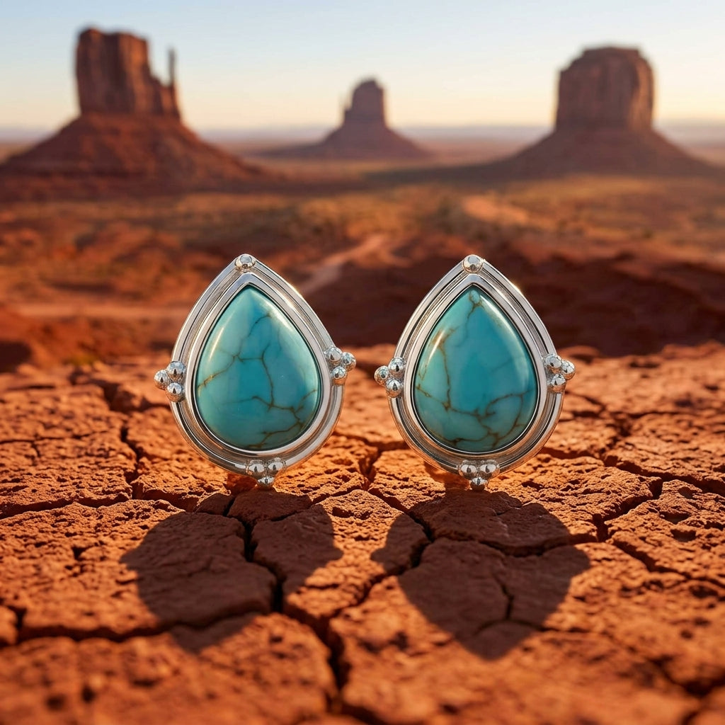 Desert Tears Earrings - Turquoise