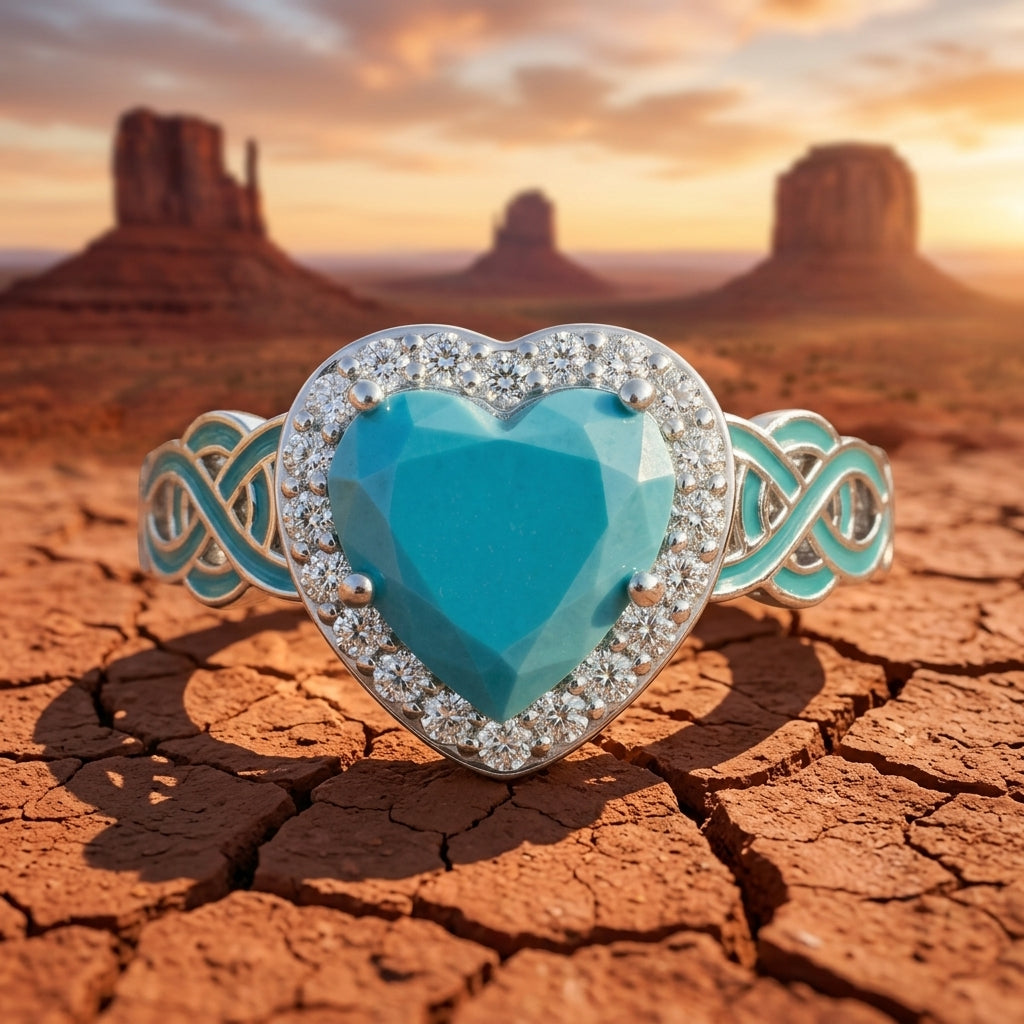 Ocean Heart Ring - Turquoise