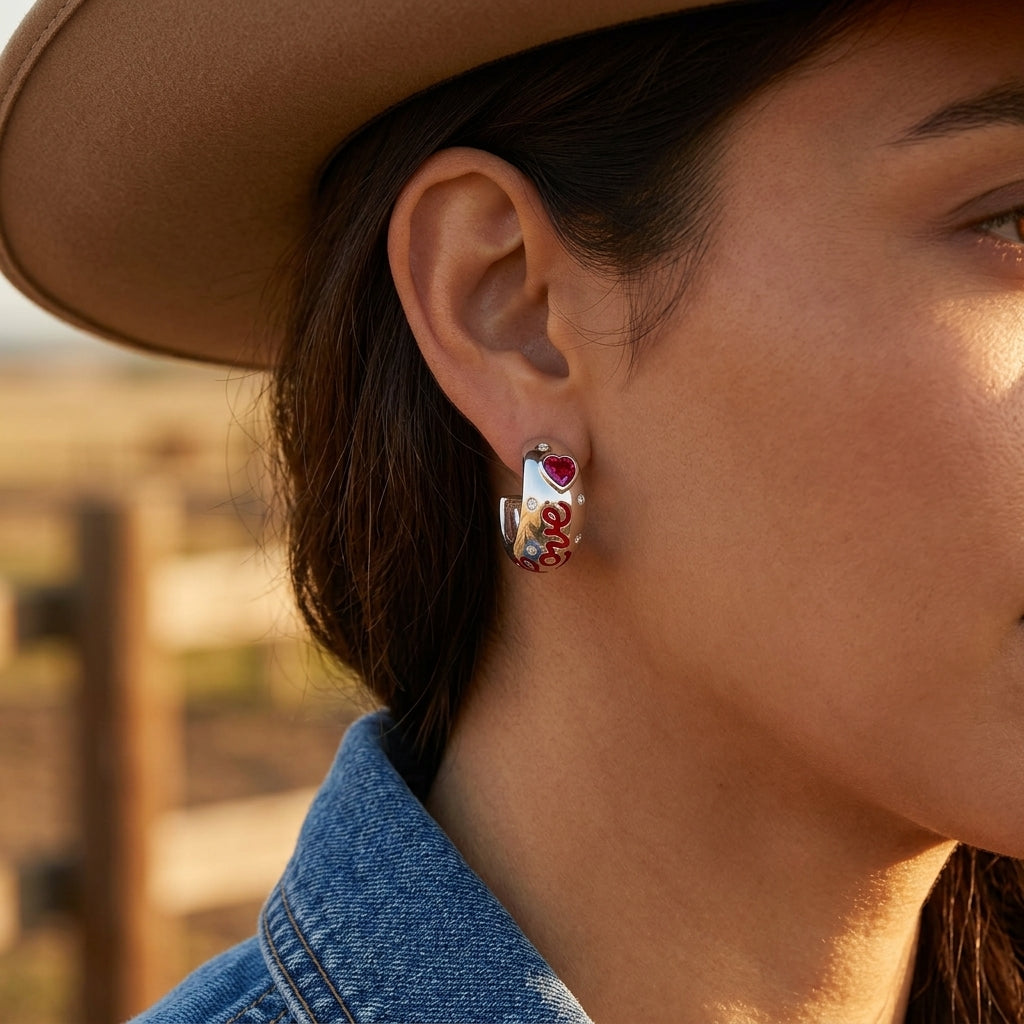 Promise Love Earrings - Ruby