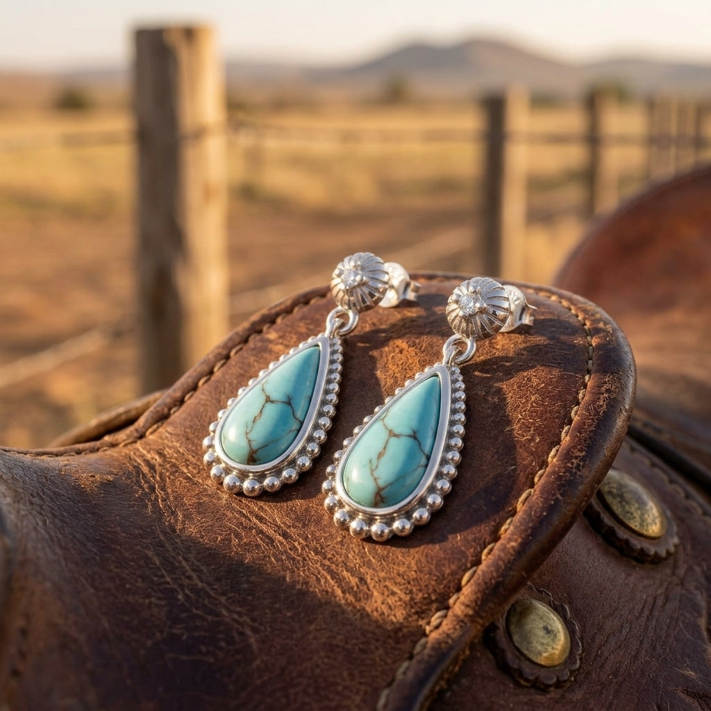 Desert Teardrop Earrings - Turquoise