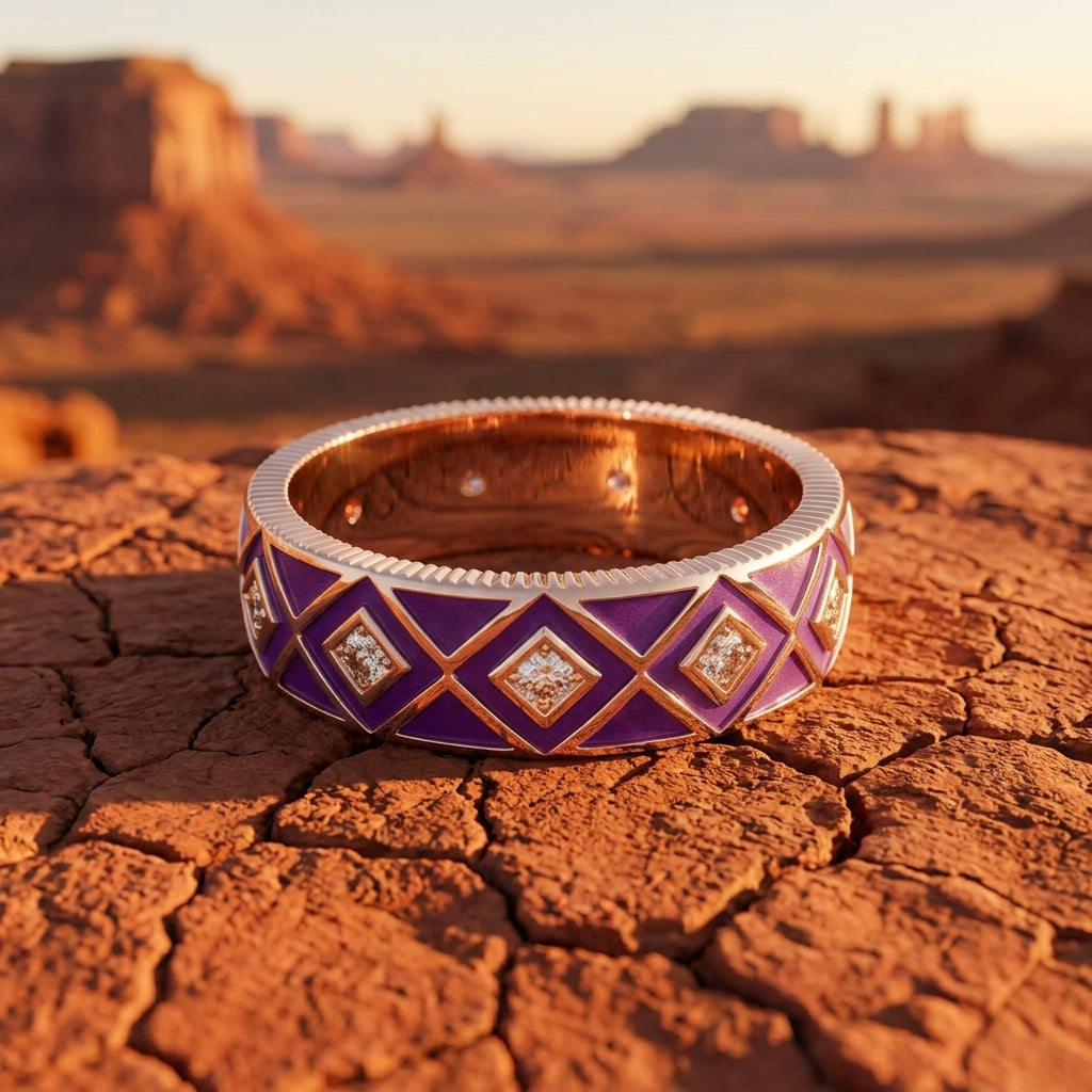 Sierra Geometric Ring - Purple