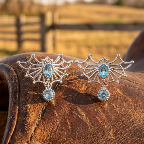 Aether Weave Earrings - Aquamarine