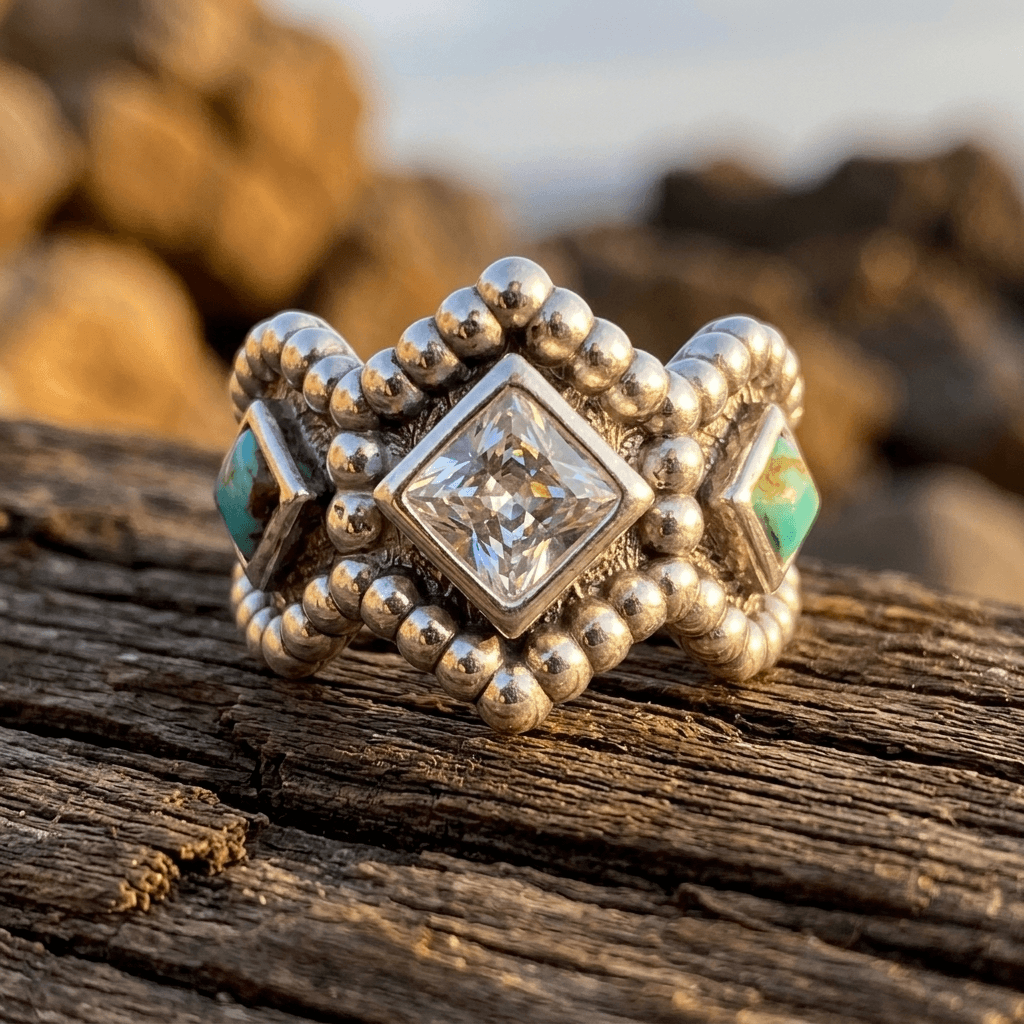 Bohemian Turquoise Silver Statement Ring