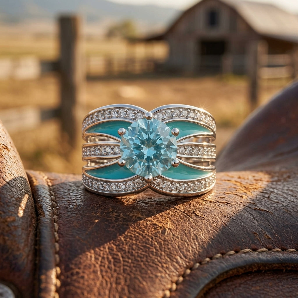 Intersect Radiance Ring - Aquamarine