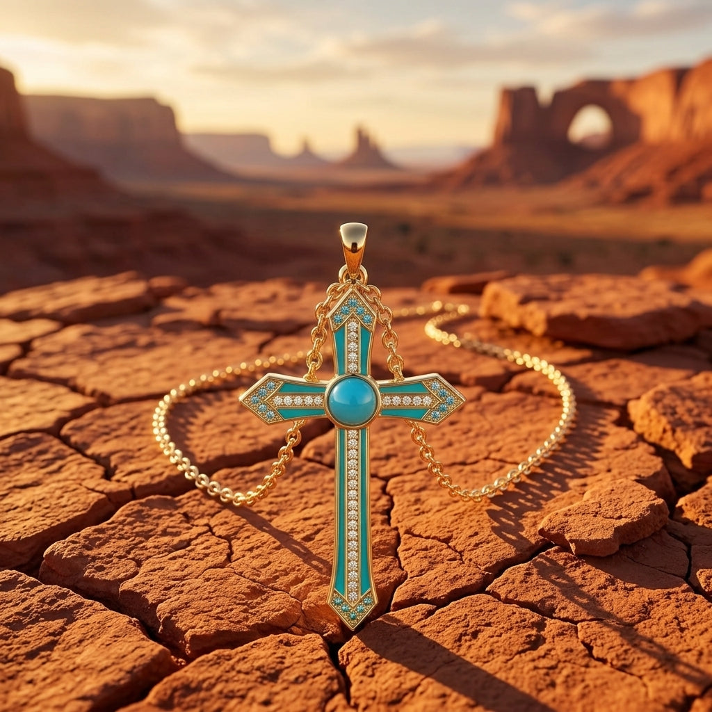Meridian Lumen Cross Necklace