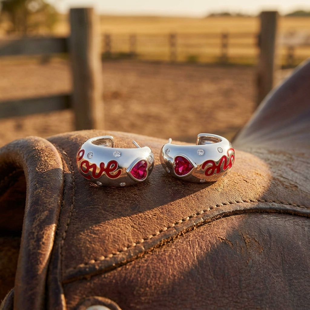 Promise Love Earrings - Ruby