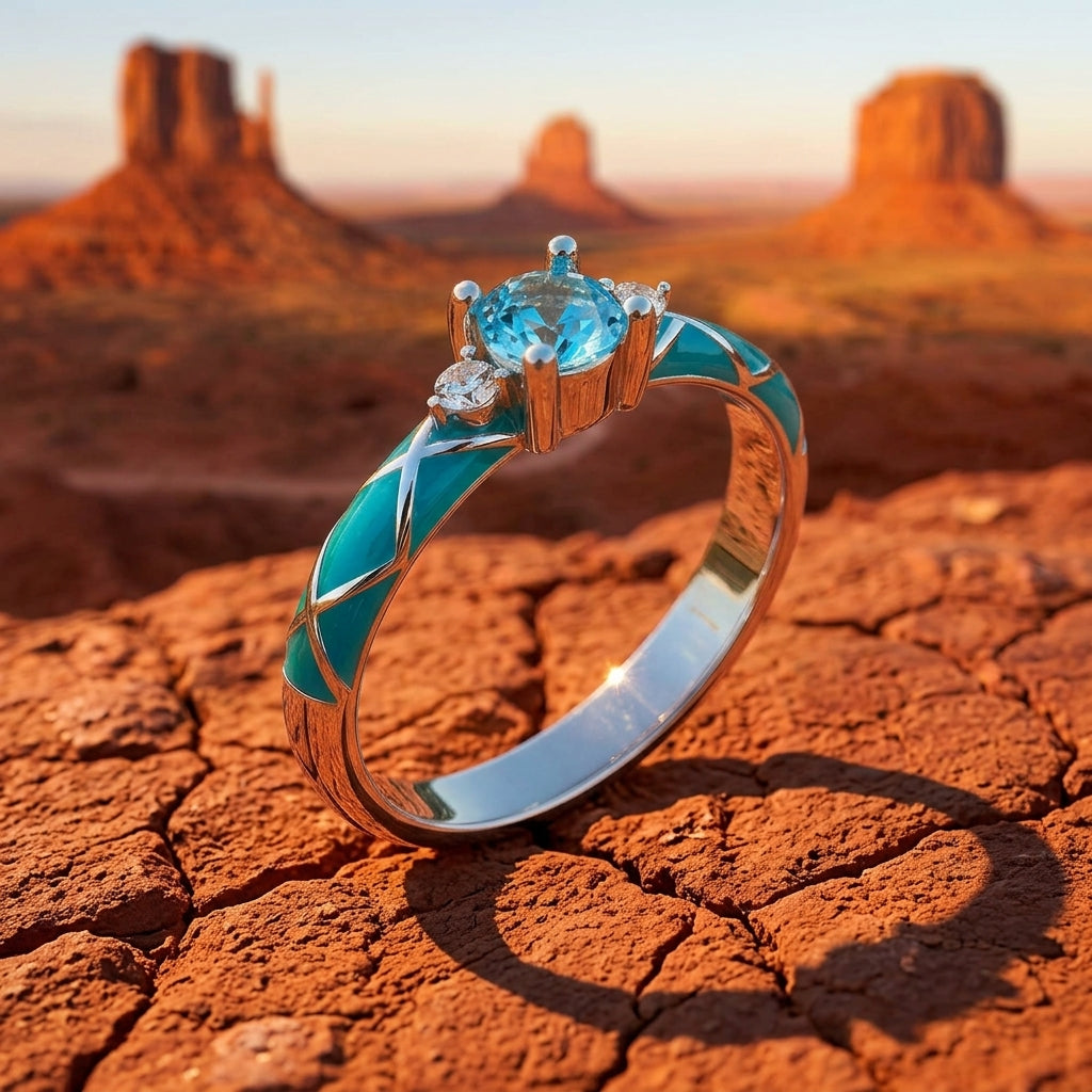 Mirage Coil Ring - Aquamarine