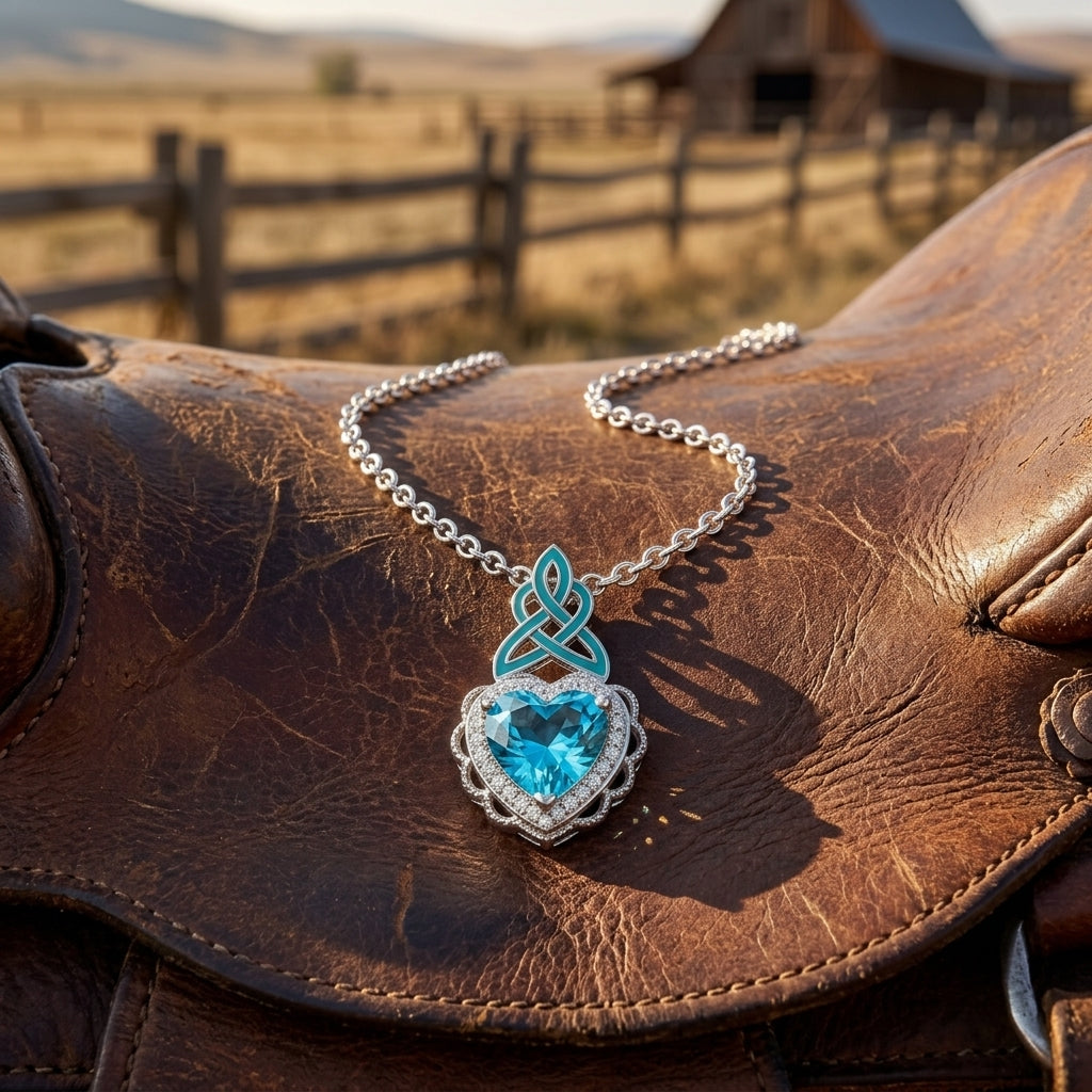 Ocean Heart Necklace - Aquamarine