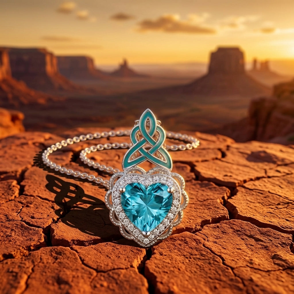 Ocean Heart Necklace - Aquamarine