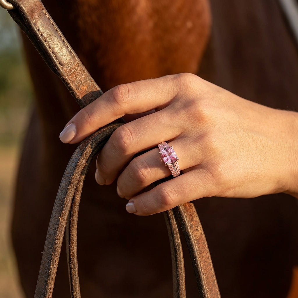 Golden Harvest Ring - Rose Quartz