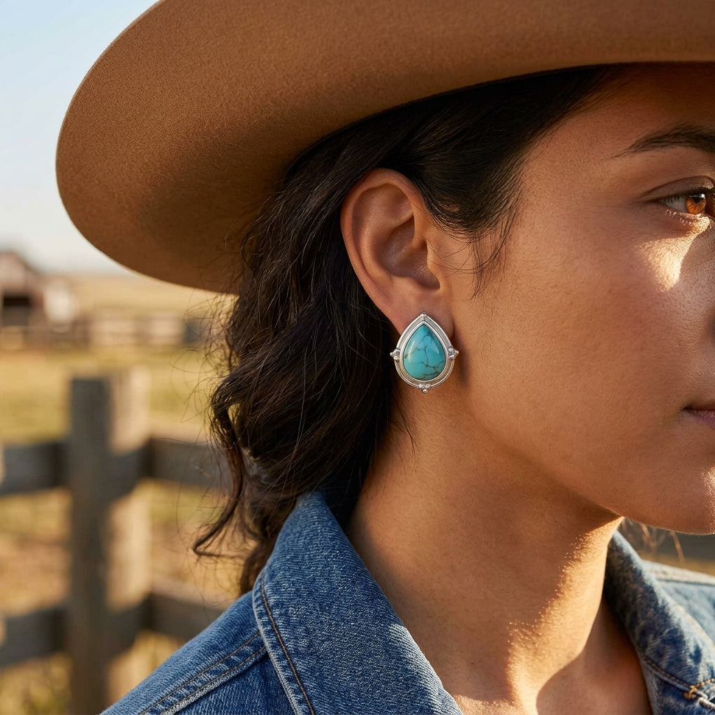 Desert Tears Earrings - Turquoise