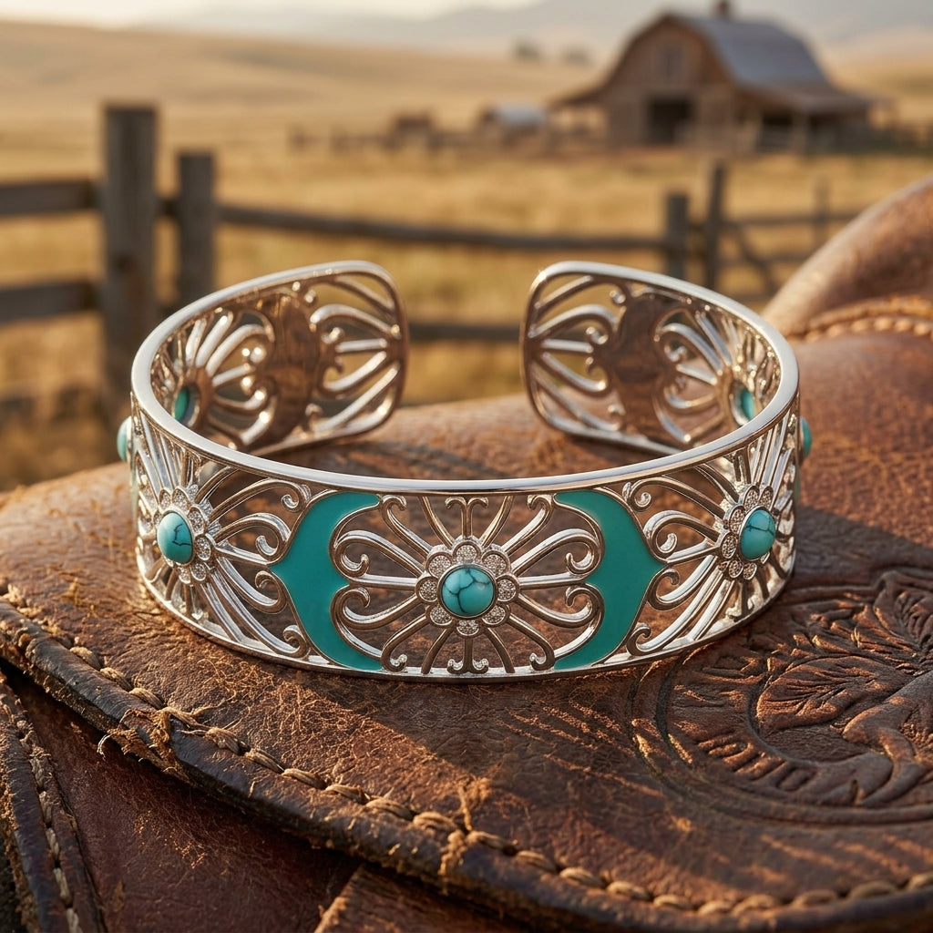 Prairie Flower Cuff Bracelet - Turquoise