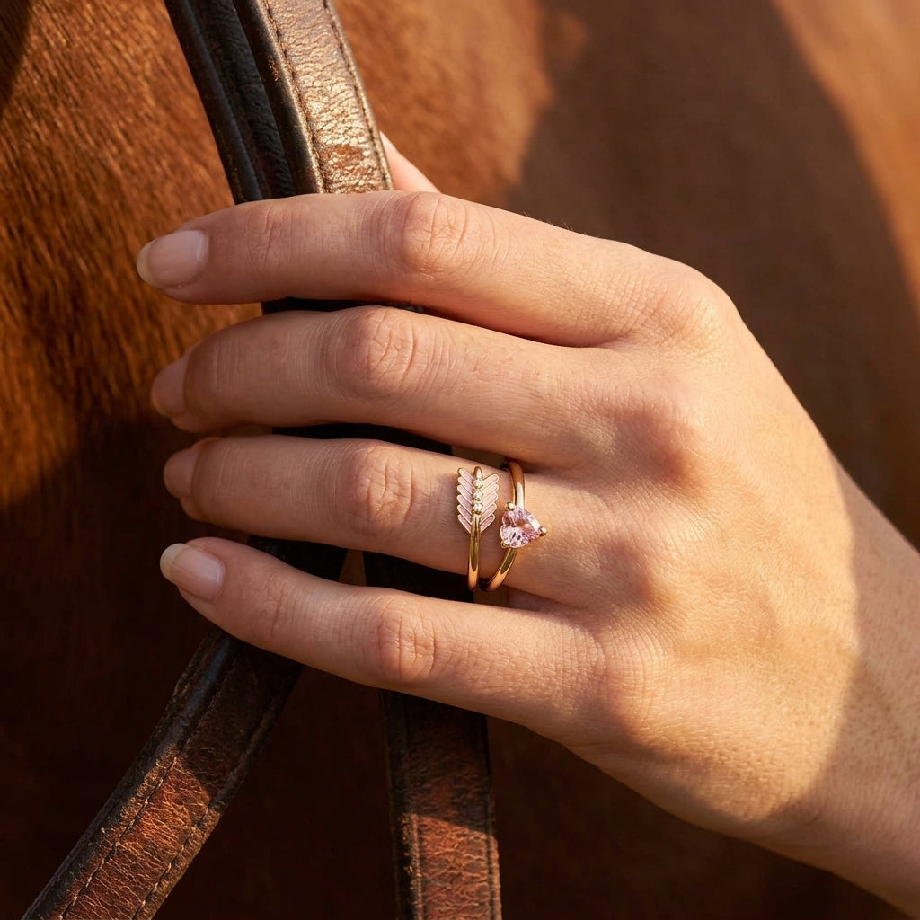 Arrow's Path Ring - Rose Quartz
