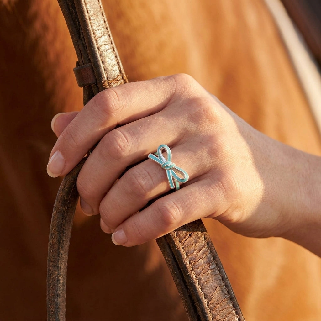 Teal Bow Ring