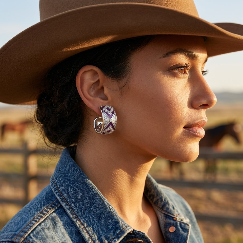 Cowgirl Legend Earrings - Purple