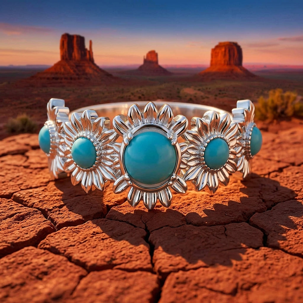 Fierce Blossom Ring - Turquoise