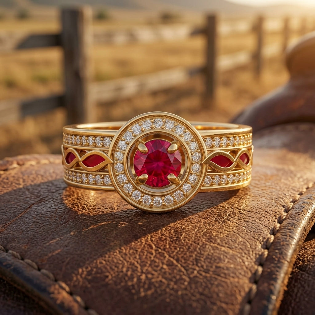 Shining Rodeo Ring - Ruby & Red