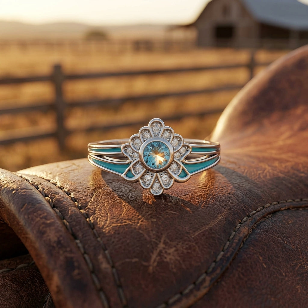 Desert Bloom Ring - Aquamarine