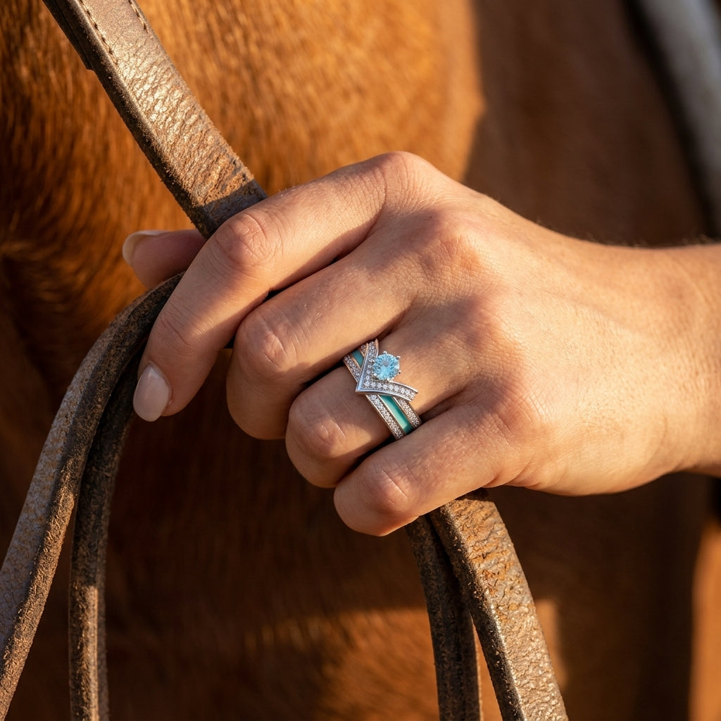 Crowned Noble Ring -  Aquamarine