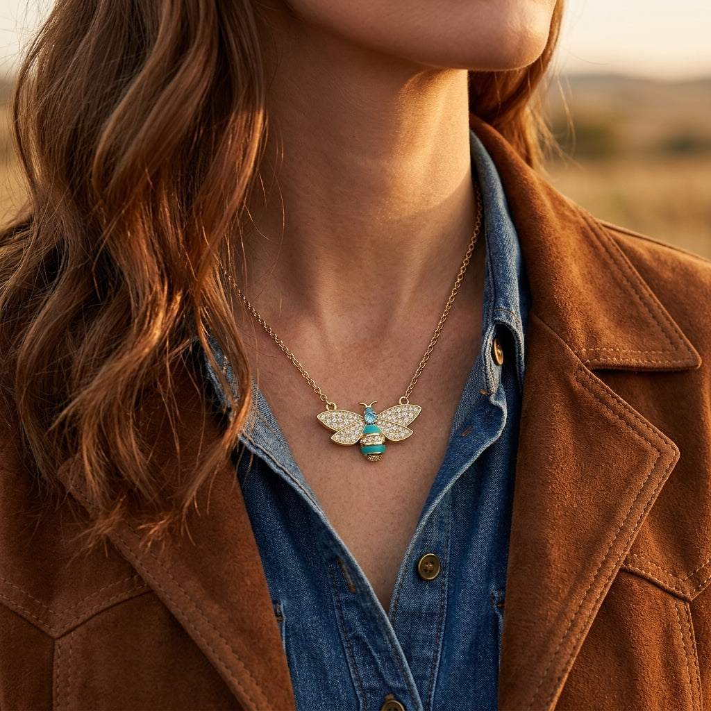Hive Echo Necklace - Aquamarine