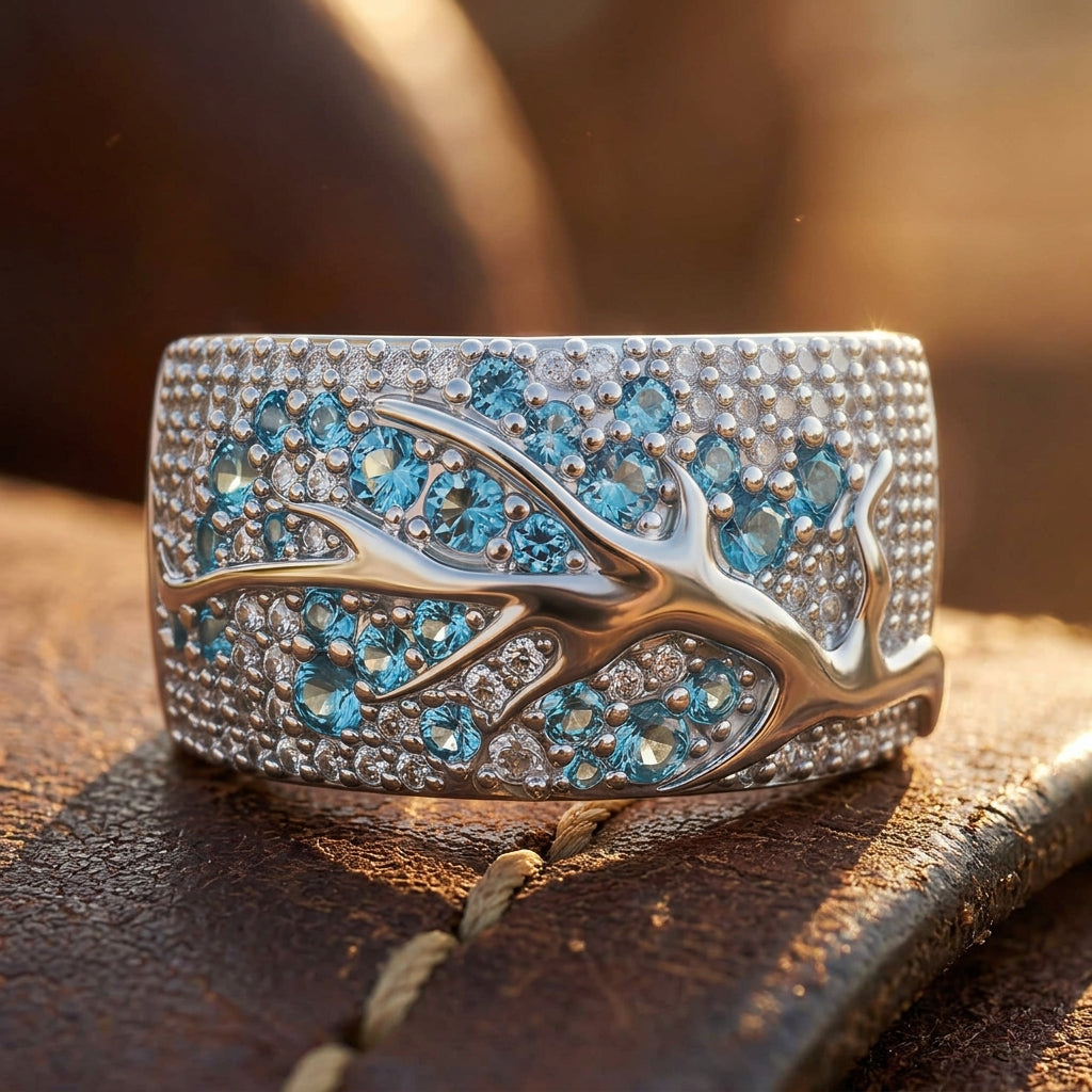 Bubblewaltz Ring - Aquamarine