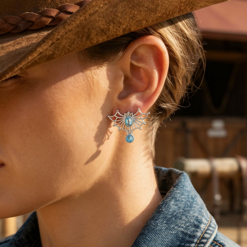 Aether Weave Earrings - Aquamarine
