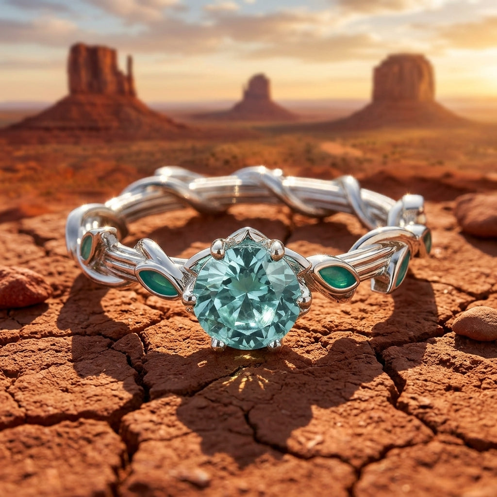 Promise Rose Ring - Aquamarine