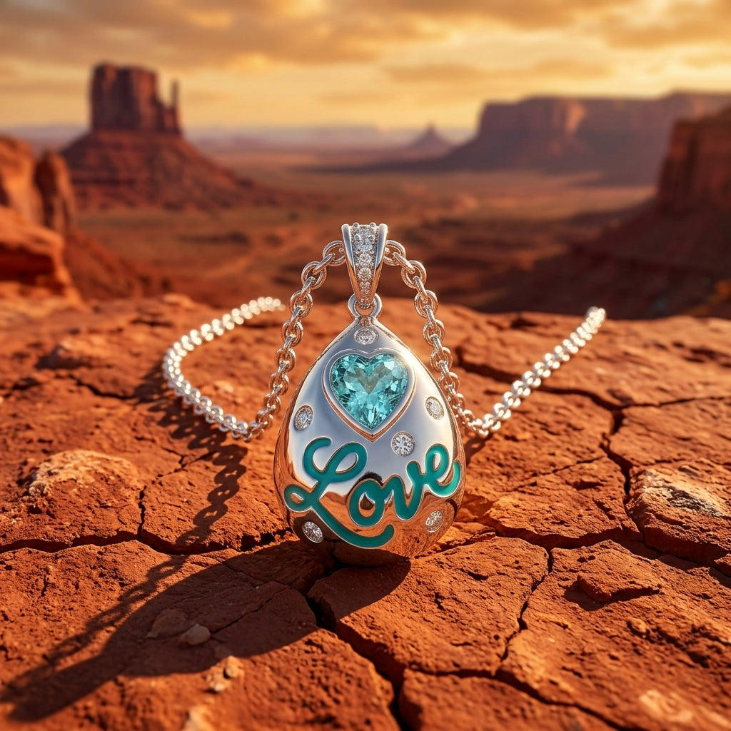 Promise Love Necklace - Aquamarine