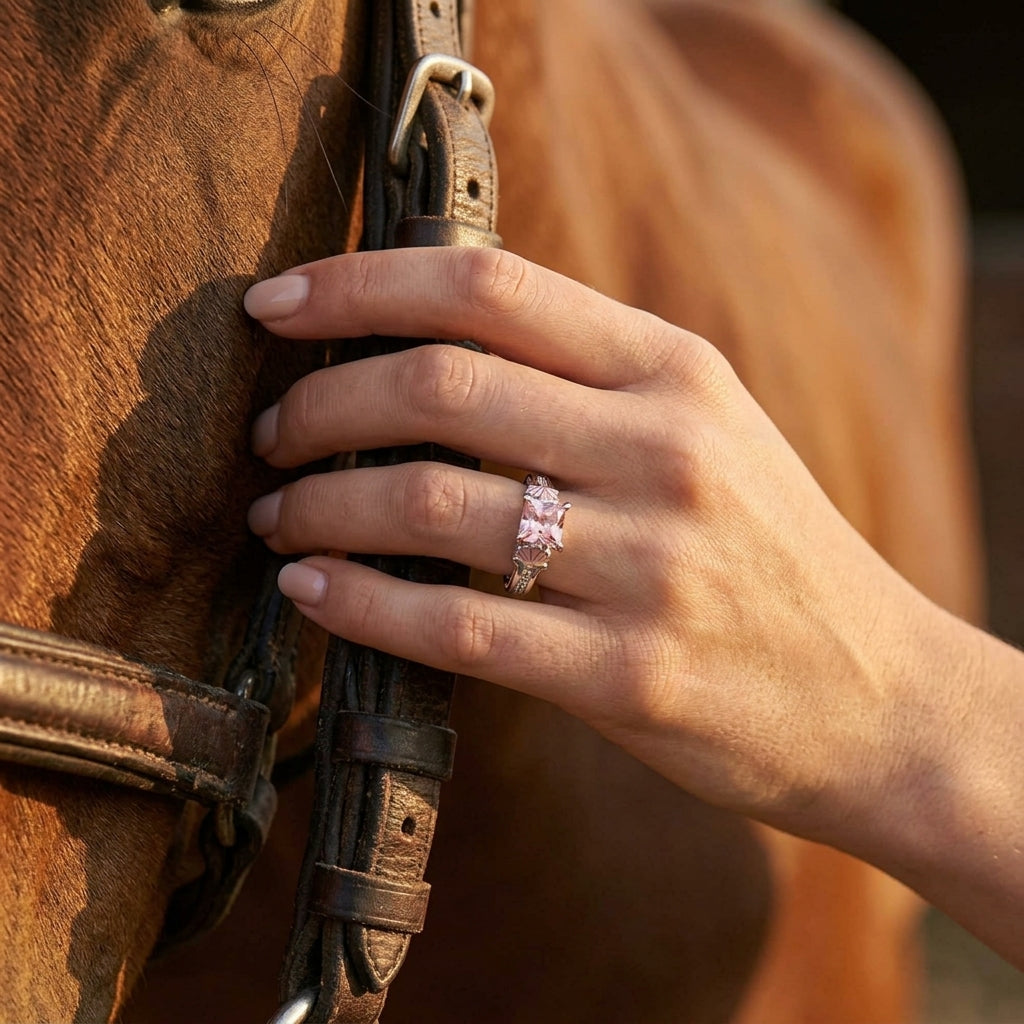 Lumen Crest Ring - Rose Quartz