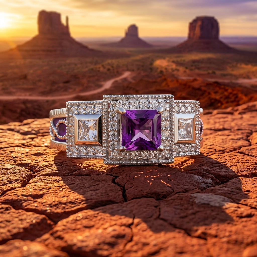 Azure Lighthouse Ring - Amethyst