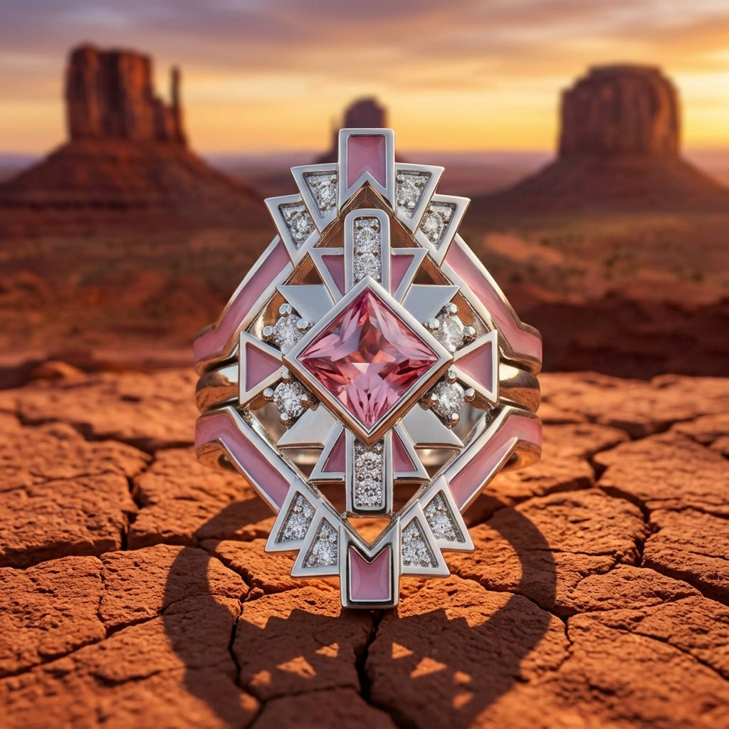 Chief's Crown Ring - Rose Quartz