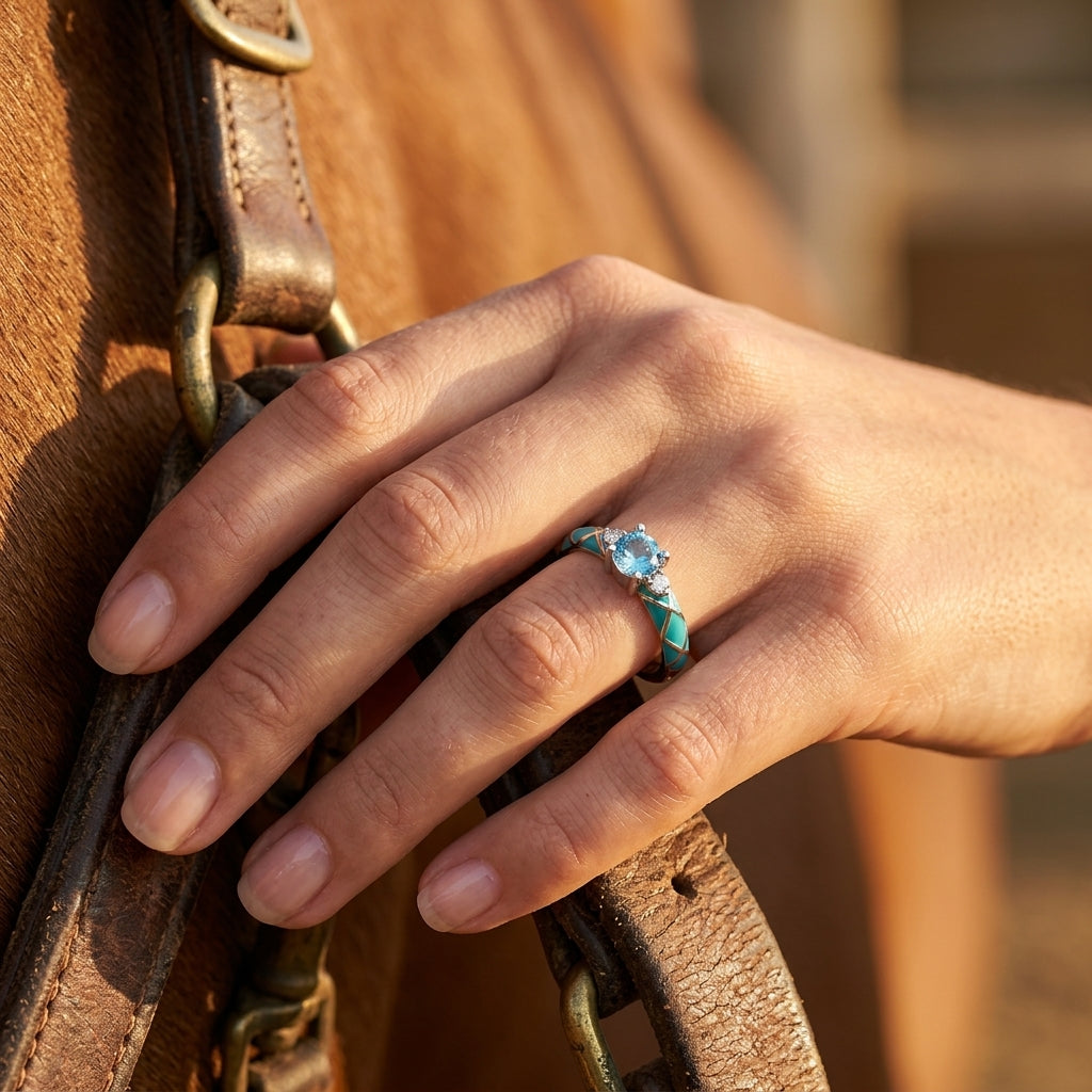 Mirage Coil Ring - Aquamarine