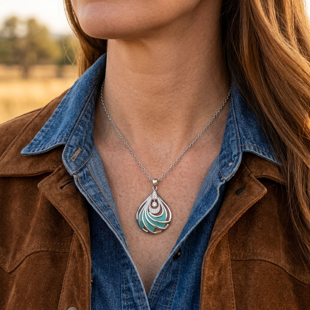 Zephyr Teardrop Necklace - Moissanite