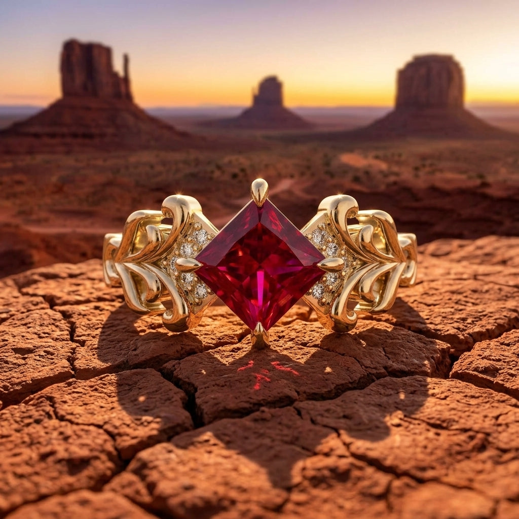 Sunspire Glow Ring - Ruby