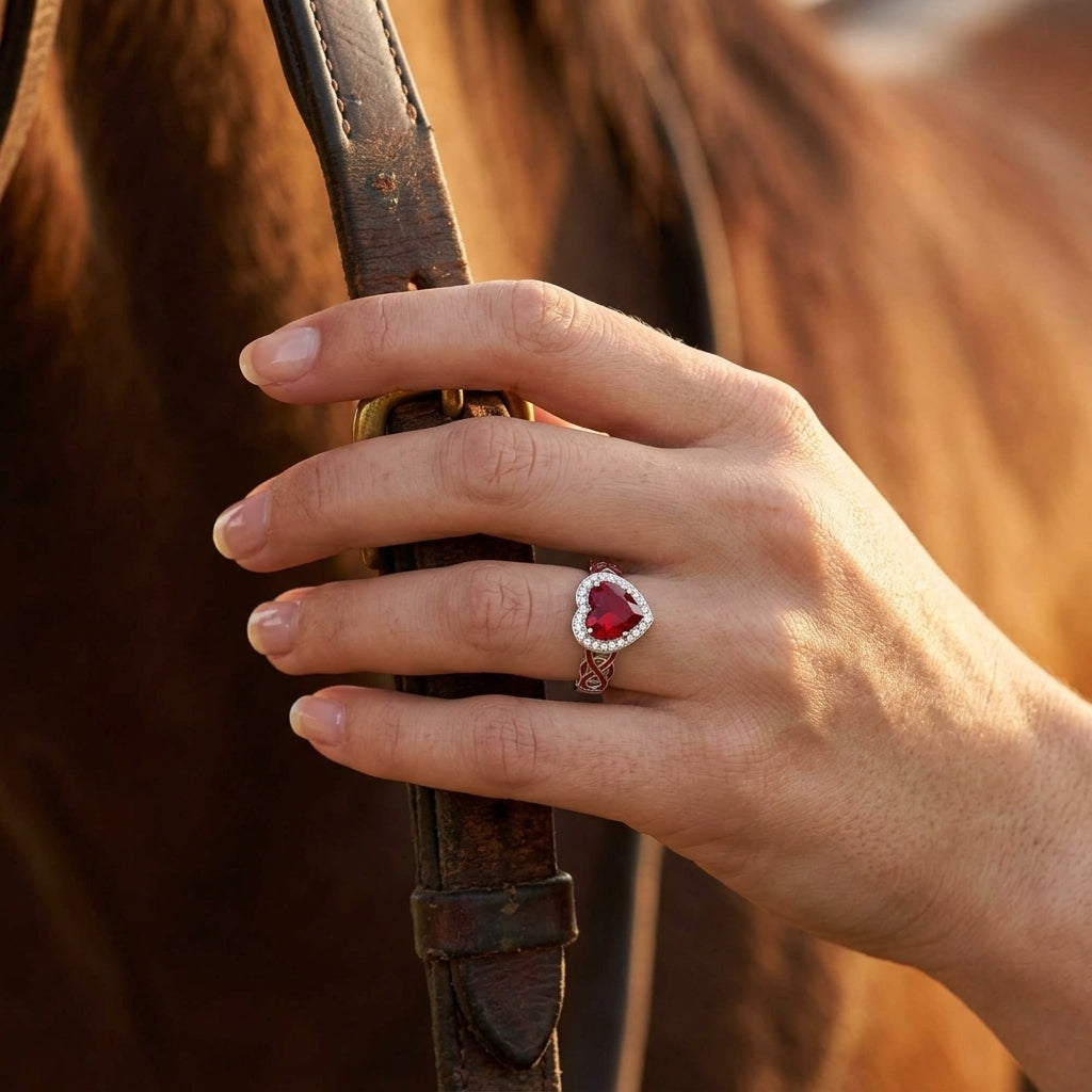 Ocean Heart Ring - Ruby