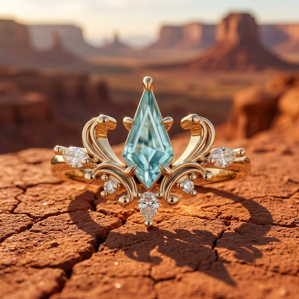 Ocean Crown Ring - Aquamarine