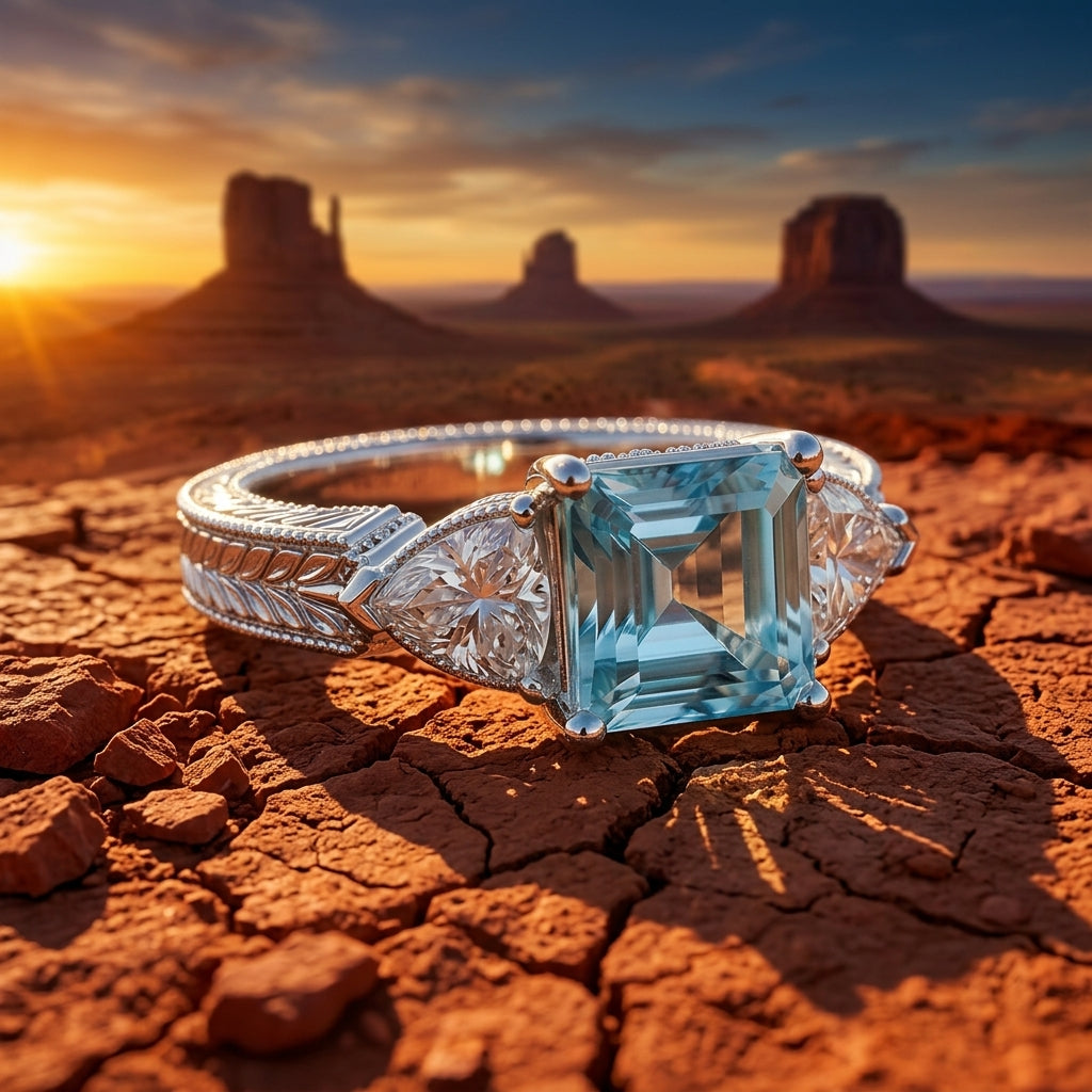Tidal Embrace Ring - Aquamarine