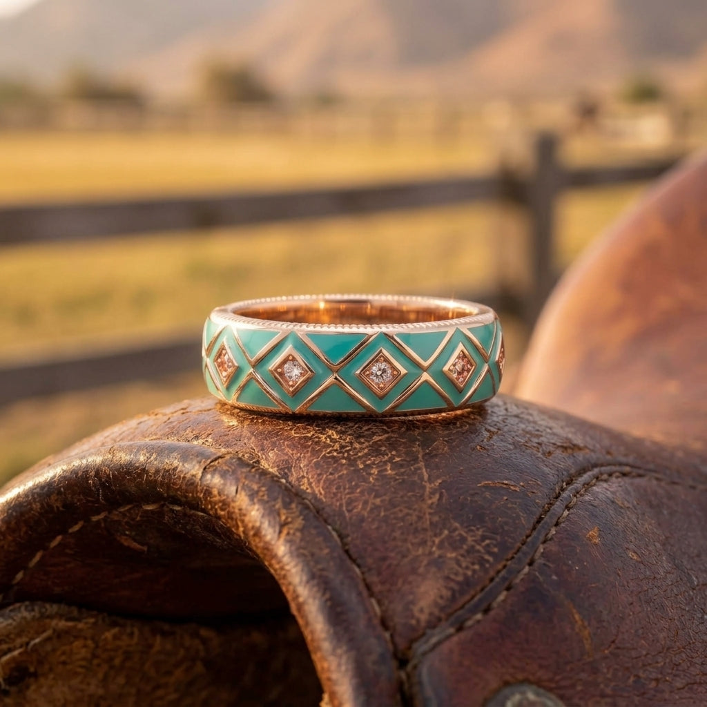 Sierra Geometric Ring - Turquoise