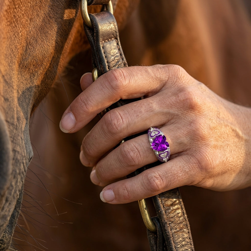 Loyal Heart Ring - Amethyst
