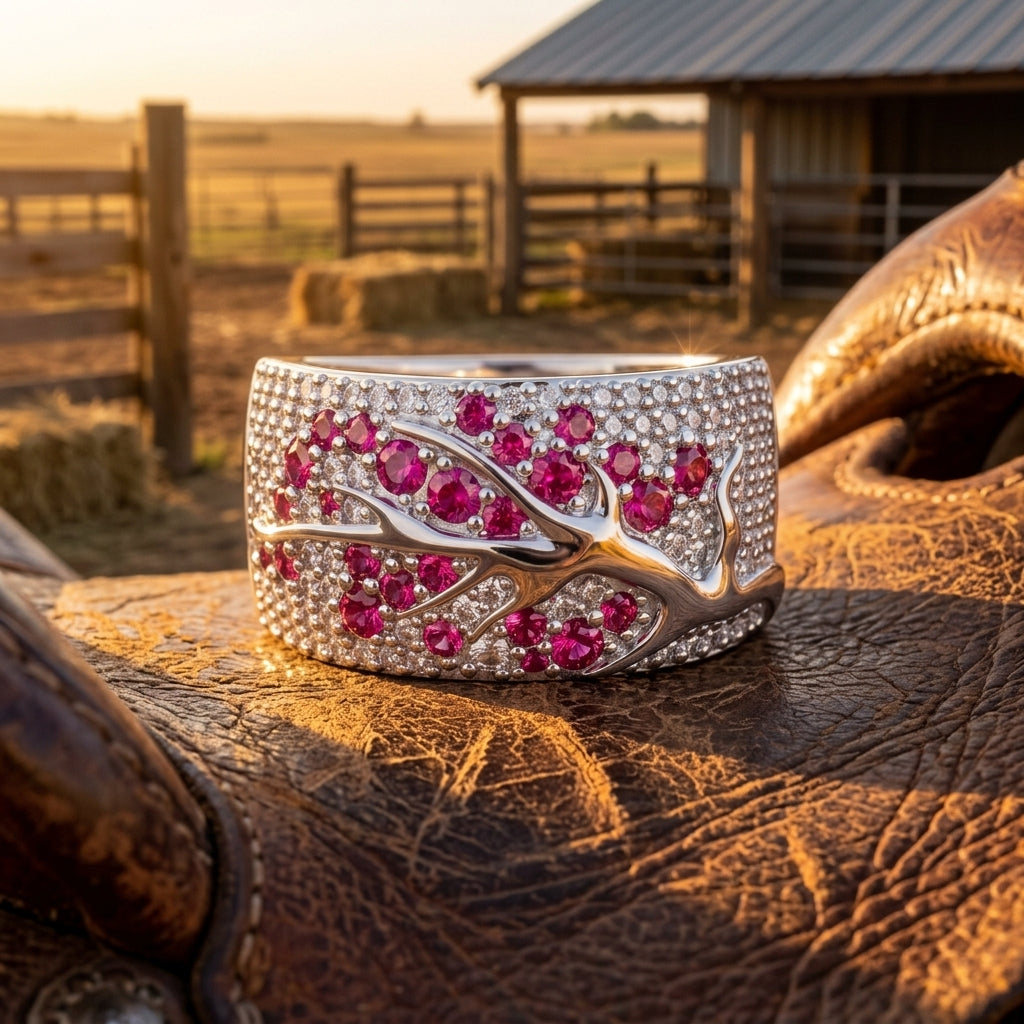 Bubblewaltz Ring - Ruby