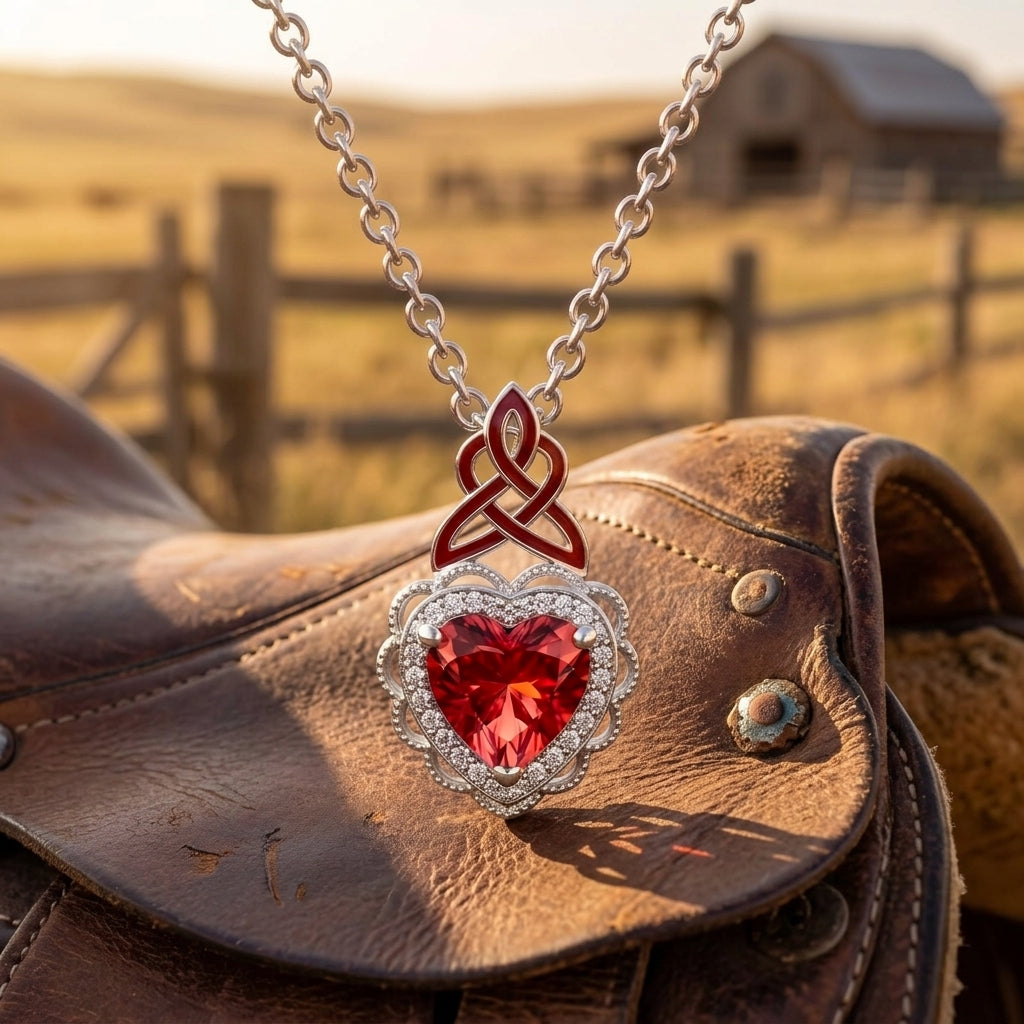 Ocean Heart Necklace - Ruby