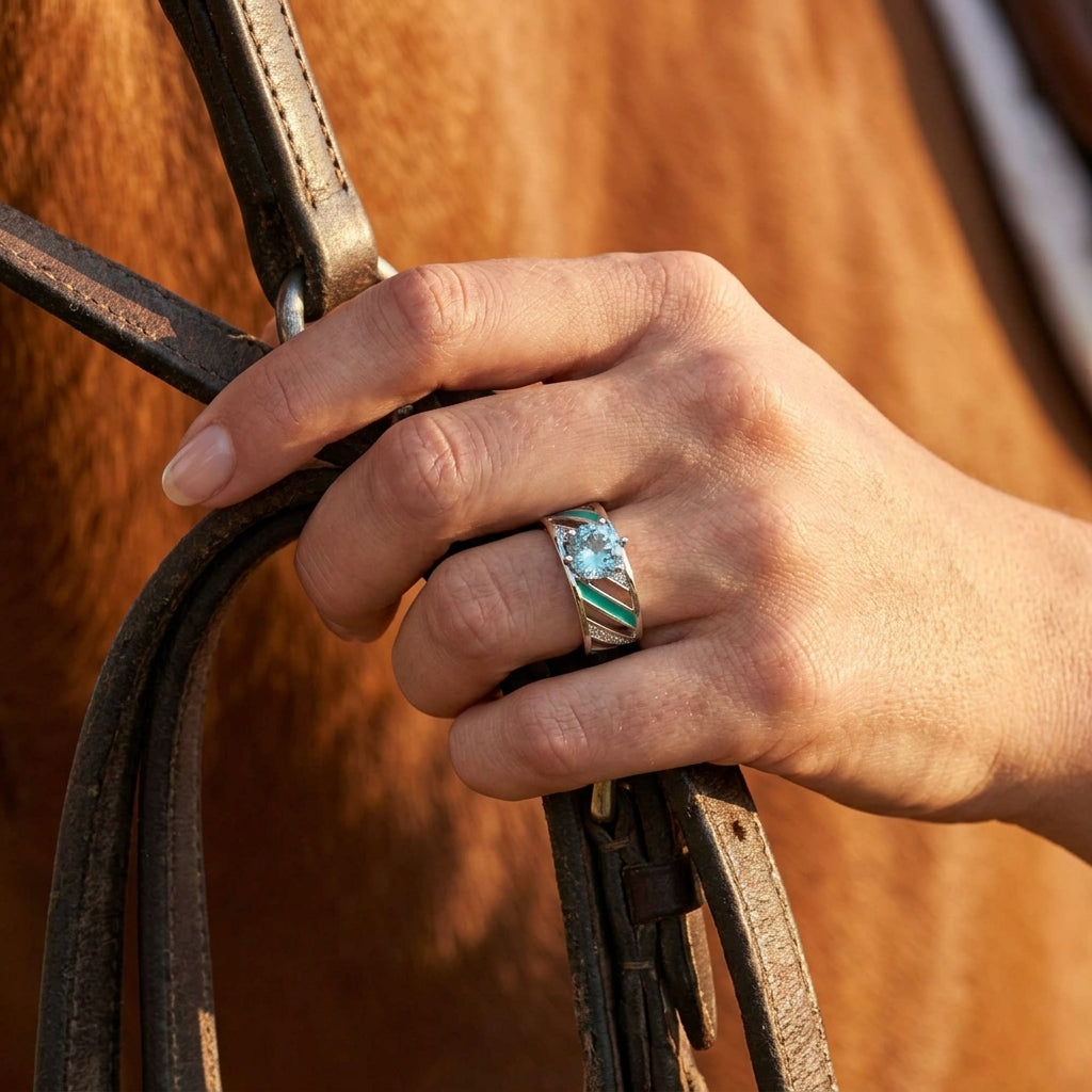 Aurora Veil Ring - Aquamarine