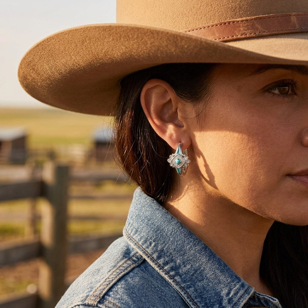 Eagle's Feather Earrings - Turquoise