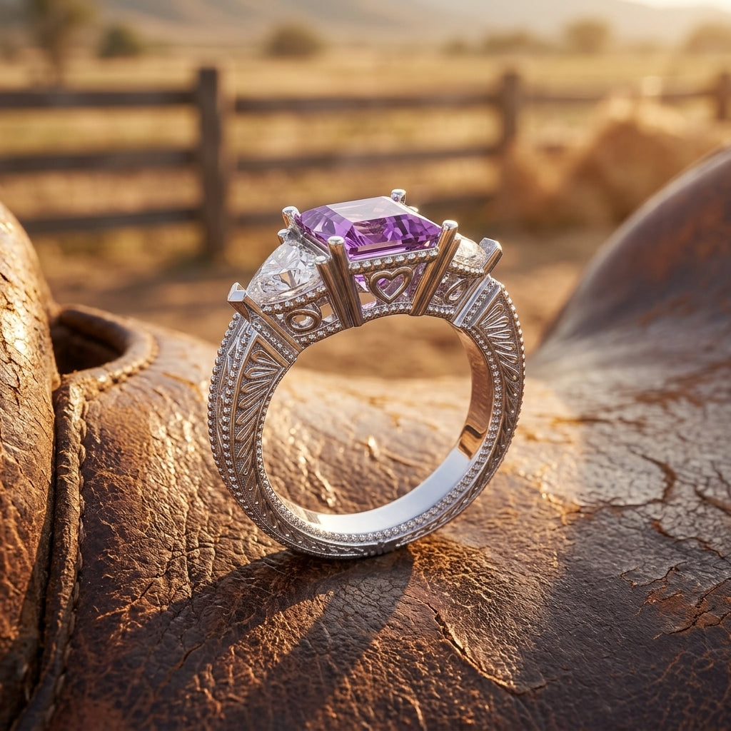 Tidal Embrace Ring - Amethyst